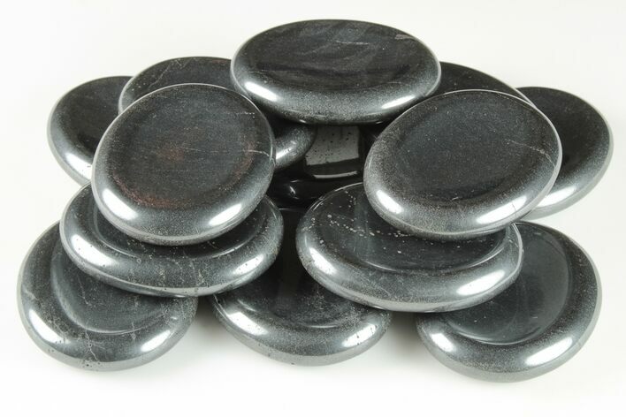 1.9" Shiny Polished Hematite Worry Stones - Photo 1